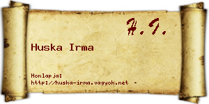 Huska Irma névjegykártya
